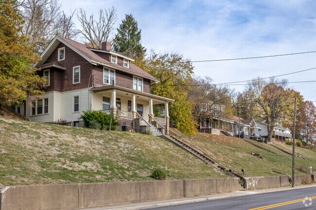 Many homes in Fulton-Glenwood rest gently on the hills along National Road.