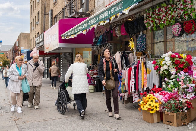 Bustling Brighton Beach Avenue is a short walk from Manhattan Beach.