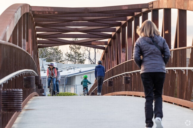 Bridges connect residential streets in Culver City separated by the Ballona Creek.