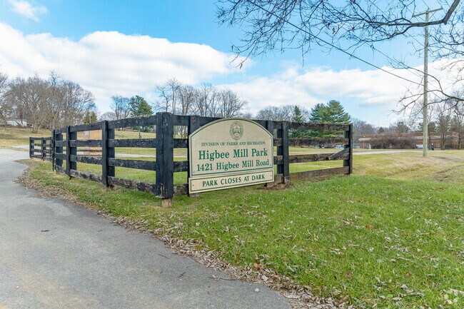 Higbee Mill park covers an area of 7.7 acres.