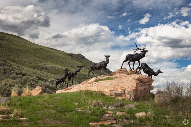 Find jaw dropping sculptures near the National Museum of Wildlife Art just north of Jackson on highway 191.