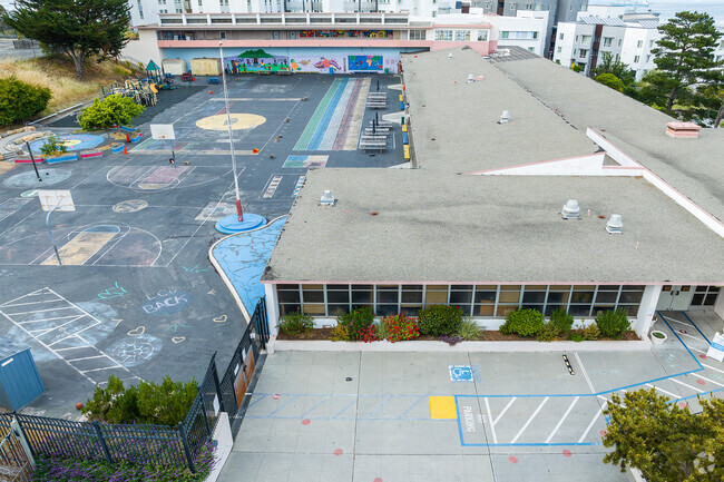The colorful playground of Malcolm X Academy in San Francisco.