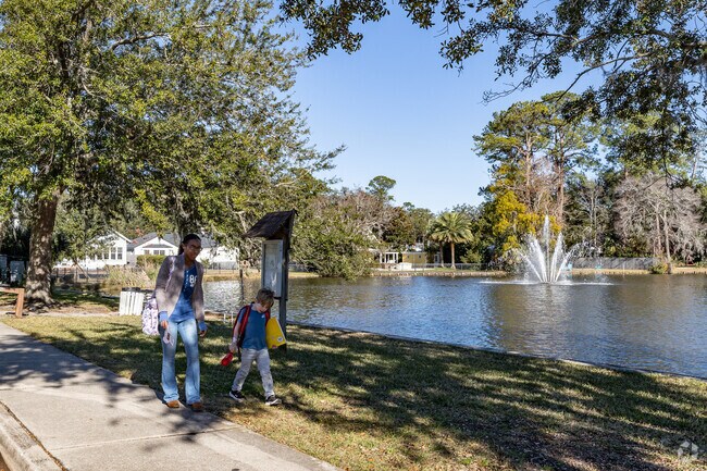 It's nice to be able to walk to and from school on the sidewalks in Merimar.