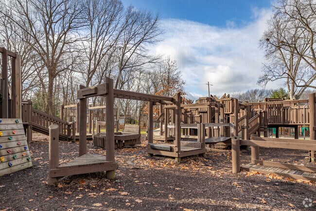 Maude Neiding Park, in the heart of Amherst, features a playground, pool, and pavilions for gatherings.