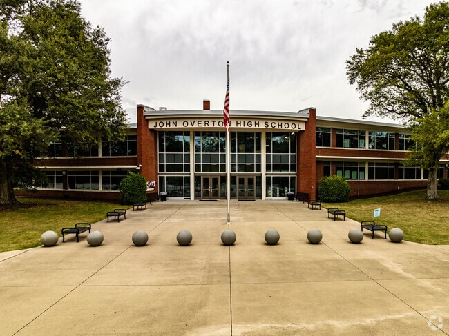 The front entrance to John Overton High School.