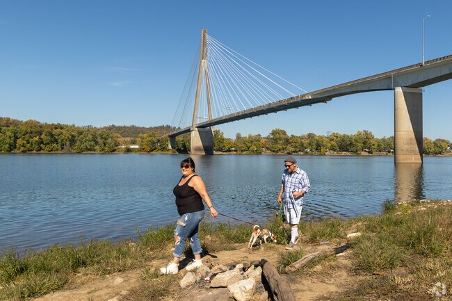 Residents of Guyandotte enjoy spending time by the river when the weather is nice.