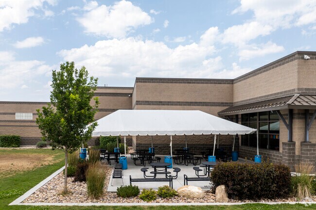 Timpanogos Middle School can enjoy their lunch outside on nice days.