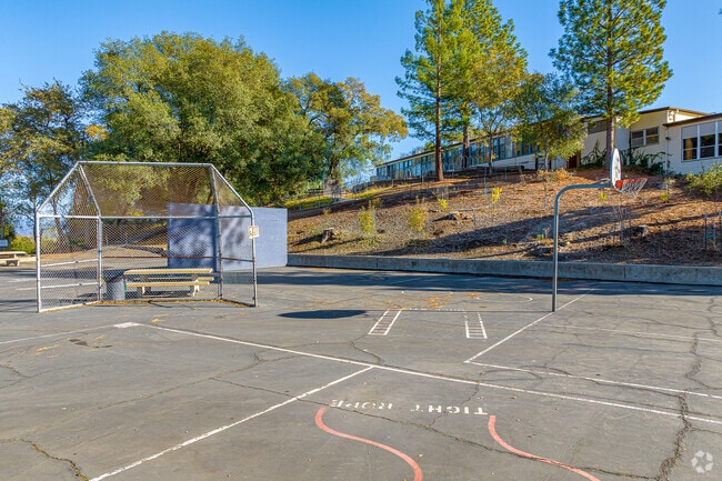Practice your pitching at the backstop in Alta Vista Community Charter.