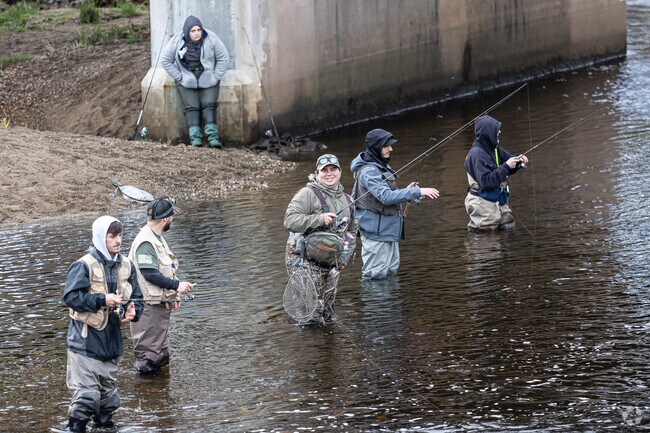 Anglers pack prime spots during the Riverton Fishing Derby.