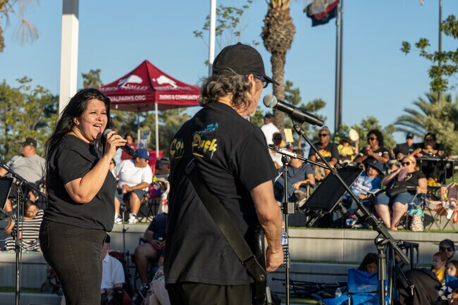 The band sings popular favorites at MoVal Rocks! near Creekside.