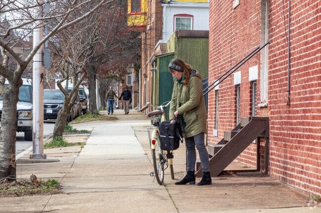 Charles Village's well-maintained sidewalks make it easy to get around by bike or on foot.