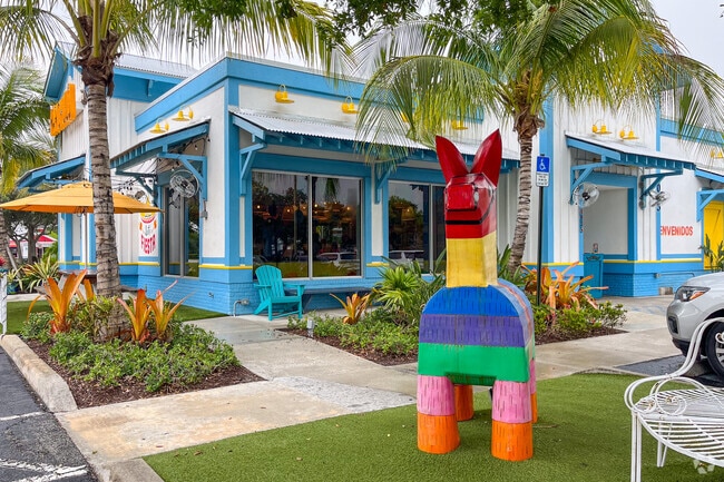 Papichulo Mexican Restaurant has a colorful terrace to enjoy the Florida weather.