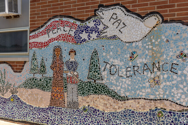 At Southampton Twp School #2 there is a beautiful mosaic mural.