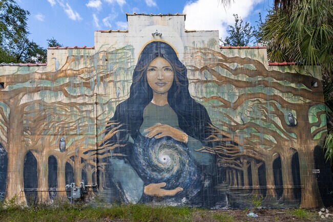 Artists take advantage of the empty buildings in the area to make beautiful murials.