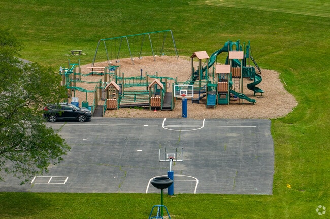 Raymond C. Buckley Elementary School features a nice playground for students.