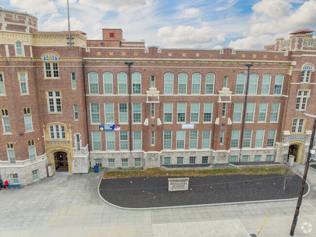 Here is the entrance to the Rothenberg Preparatory Academy building.