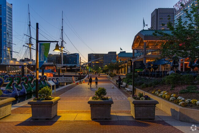 Locals can dine out, window shop, ride a boat and much more at Baltimore's Waterfront Promenade.