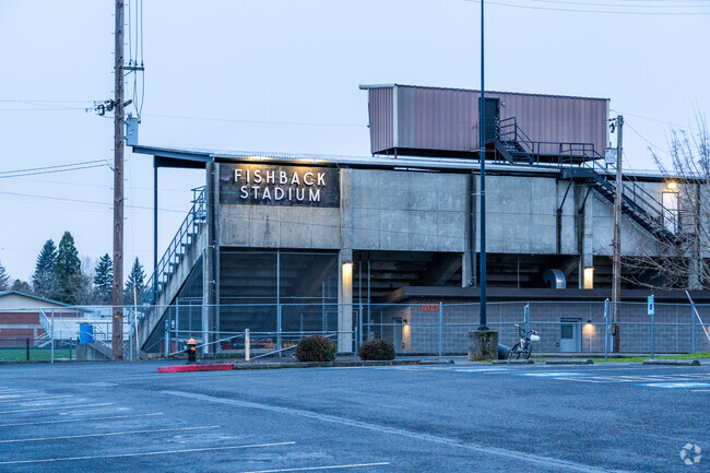 Football stadium and seating at Washougal High School.