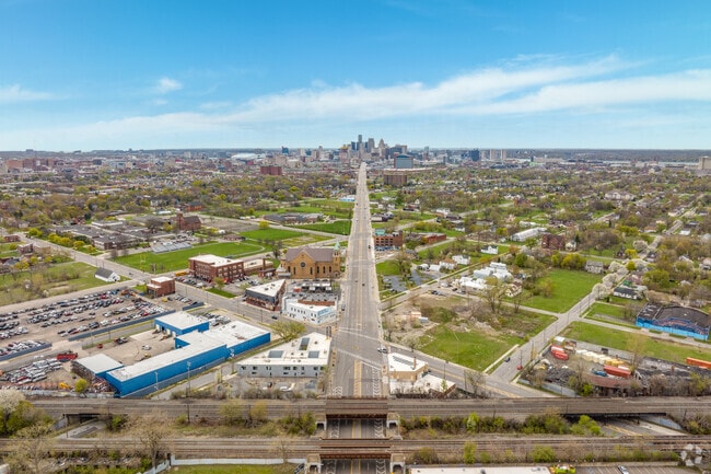 Grand River stretches from Core City to downtown Detroit.