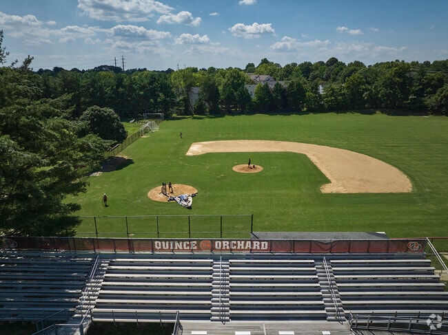 Quince Orchard High School has a well-kept baseball field on campus.