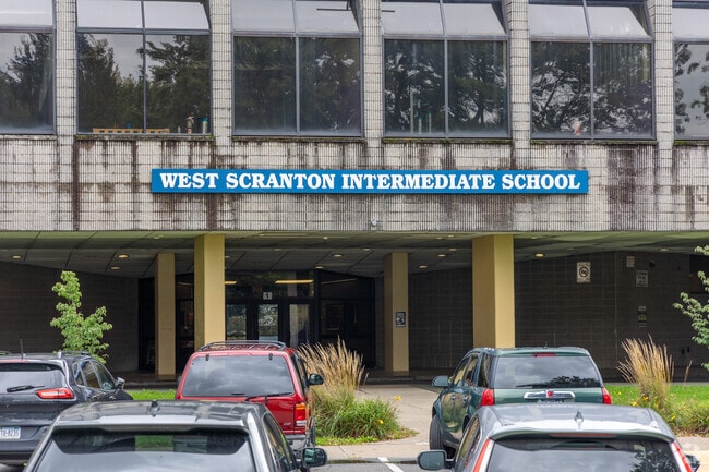 Entrance to the West Scranton Intermediate School with grades 6-8 in Scranton.