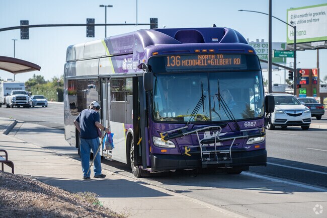 Southwest Gilbert is considered somewhat walkable and bikeable with some transit options.