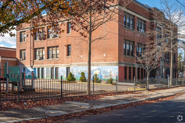 A side view the Reservoir Avenue Elementary School located in Providence.