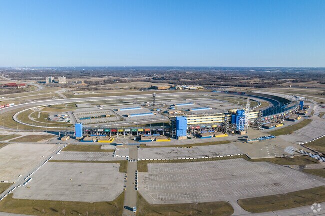The Kansas Speedway hosts Nascar racing.