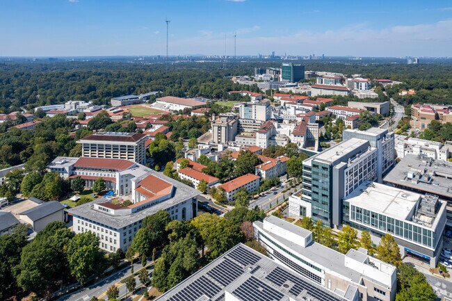 The Druid Hills neighborhood borders the Emory University campus, creating a vibrant college-adjacent community.