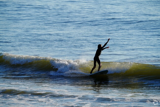 Surfing off the coast of Long Branch is a great way to start off the morning.