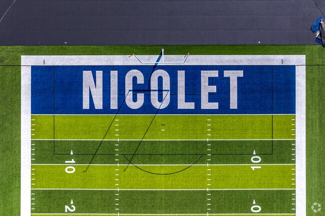 Looking down at the Nicolet High School Field.