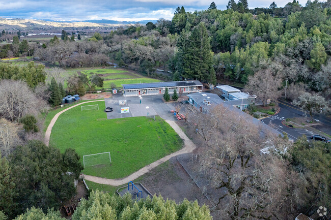 West Side Elementary School offers a sprawling campus when viewed from above.