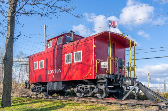 A historic Ironton Railroad railcar commemorates the former rail line in Hokendauqua.