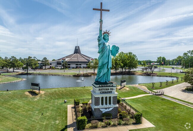 A large replica of the Statue of Liberty, known as 