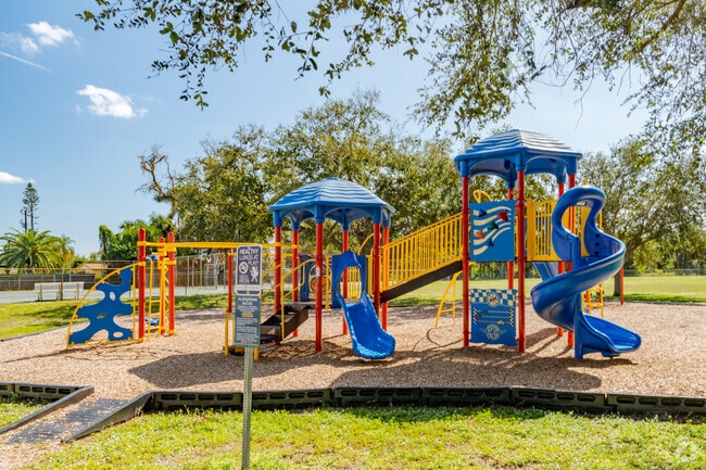 The children's playground at Waterway Park is very popular amongst residents after school hours.
