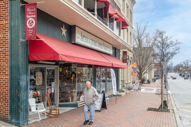 Downtown Waynesboro features red brick sidewalks and storefronts that house locally owned boutique shops, cafes and breweries.