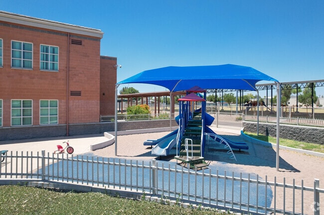There is a small playground for preschoolers at Magnet Traditional School in central Phoenix.