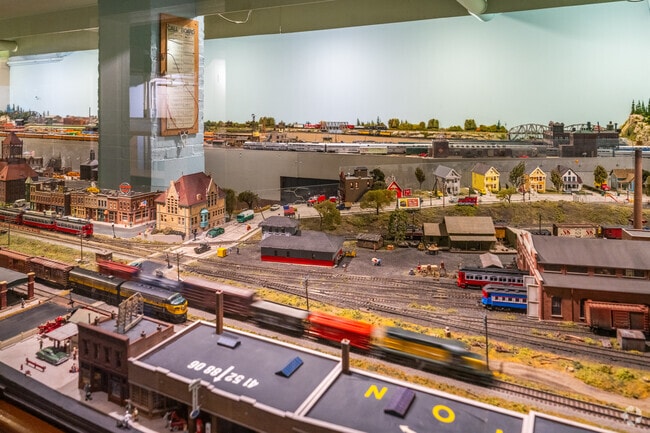 The DuPage County Historical Museum in Downtown Wheaton houses a large scale train model.