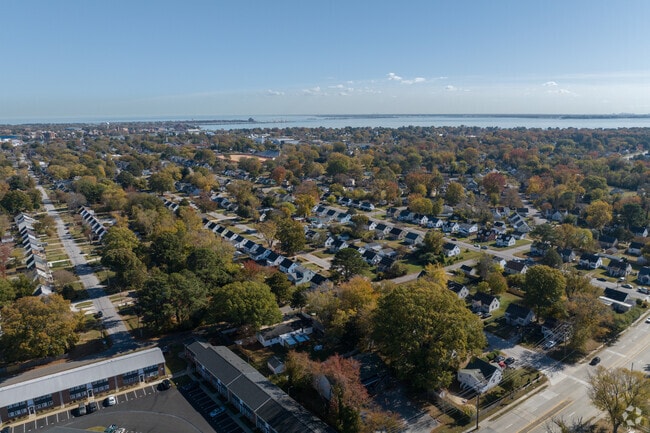 Westhampton's location to the James River is evident in this aerial photo.