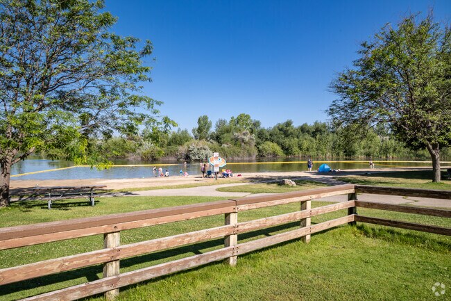 Enjoy the green space and swimming area at Eagle Island State Park in Northwest Meridian.