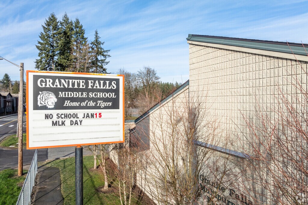 Granite Falls Middle School signage.
