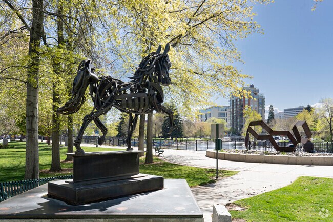 Local art is sprinkled throughout Bicentennial Park in the Riverwalk neighborhood.