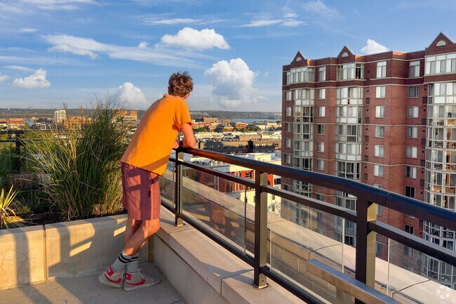 Enjoy great views from the rooftop of high rise apartments in Parker-Gray.