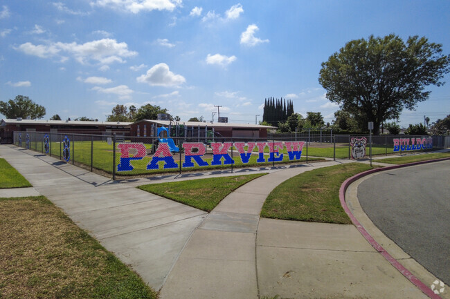 Parkview Elementary School has a fenced campus in The Anaheim Resort for extra security.