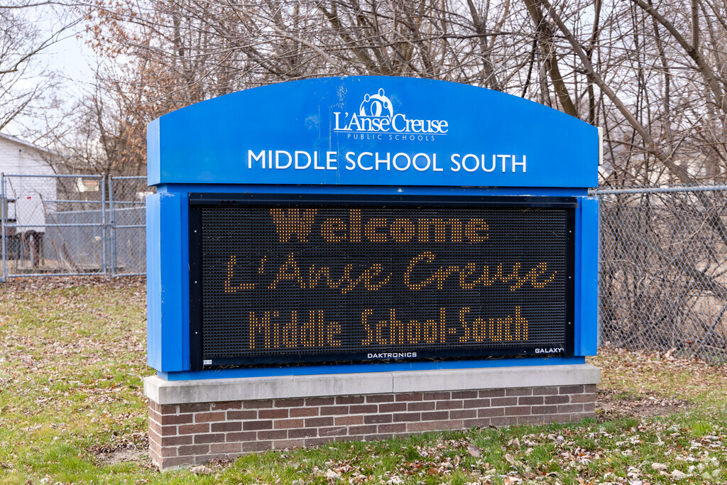L'Anse Creuse Middle School - South sign.