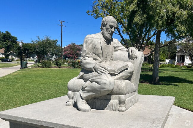 Statue of John Greenleaf Whittier.