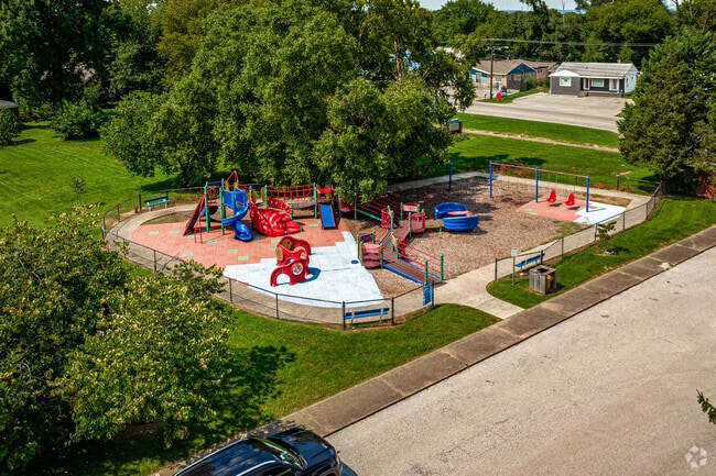 Cane Run Elementary School has a large, colorful playground.