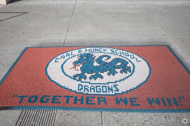 Munck Elementary School in Oakland has a dragon for their mascot.