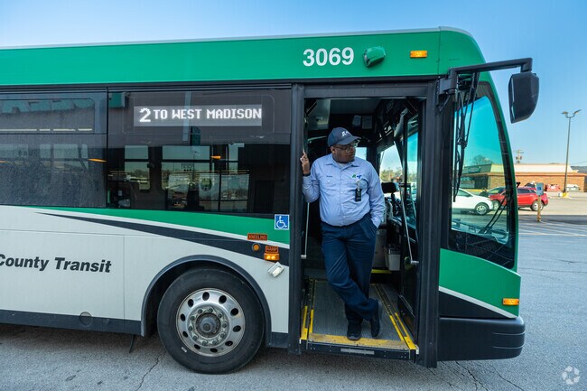 Your ride awaits on the public bus in Granite City.