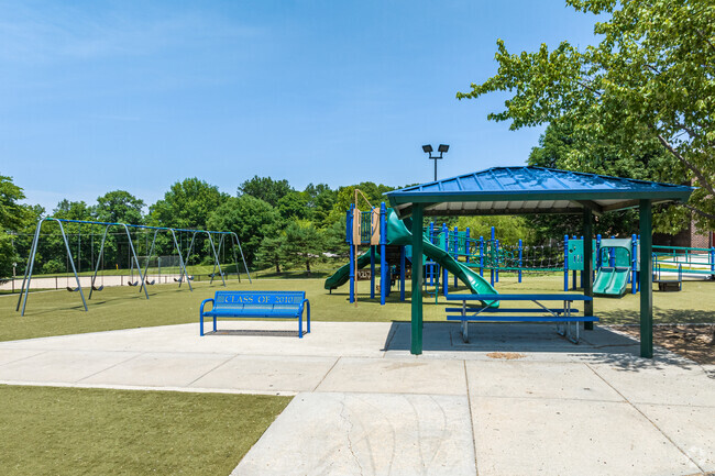 There is some shade to sit and relax at Indian Valley Elementary School.
